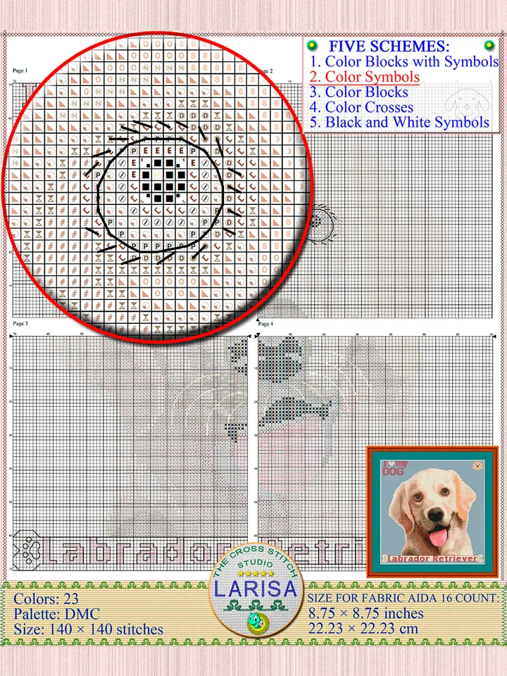 Labrador Cross Stitch Pattern | Yellow Lab
