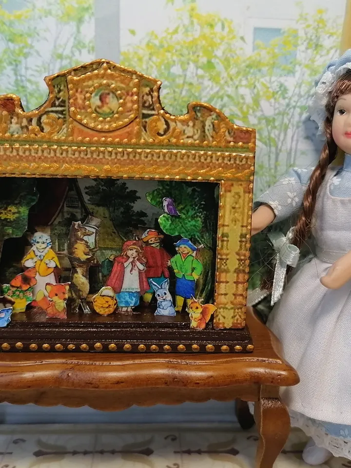 Puppet show. Theater based on the fairy tale Little Red Riding Hood.