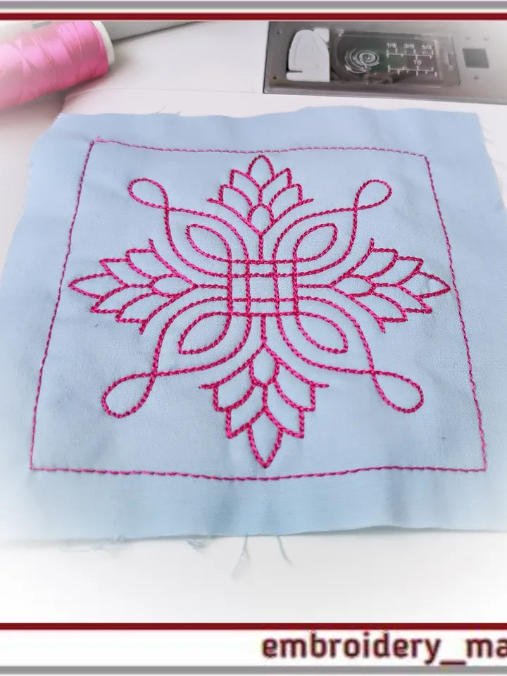 Quilt Block 41 Quilting with floral plant patterns Machine Embroidery Designs