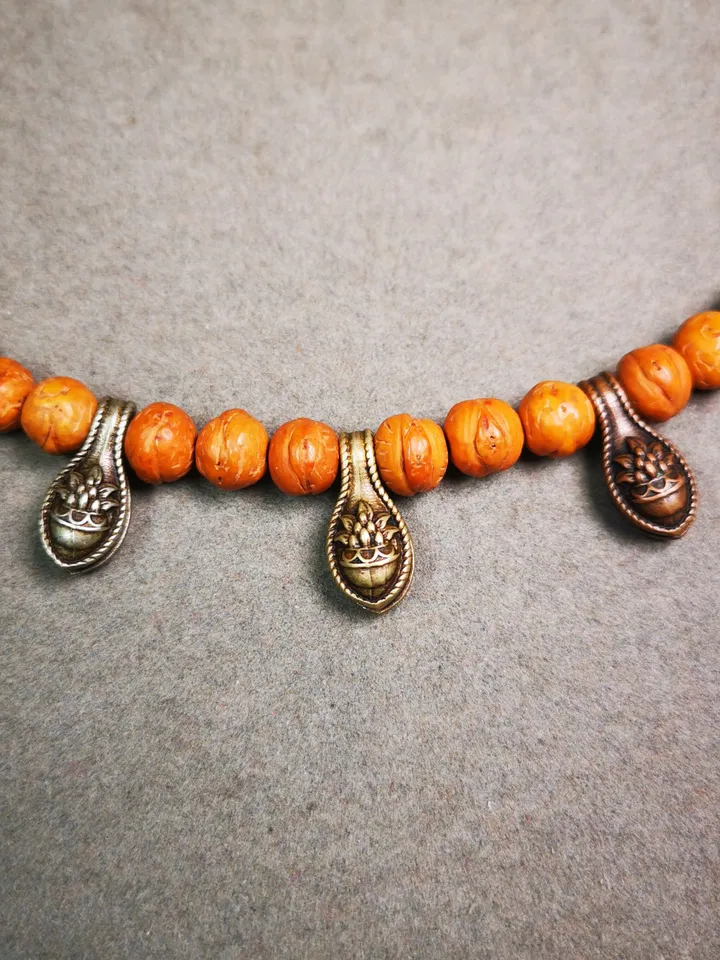 Gandhanra Handmade Buddhist Mala Counter Clip,Bum Counter Clip for Prayer Beads,Mani Jewel/Wish-Fulfilling Cintamani Shape,Mala Accessories