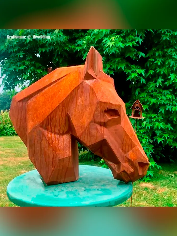 Welding Project Plans Drawings Horse Head (v2) (DXF, PDF)