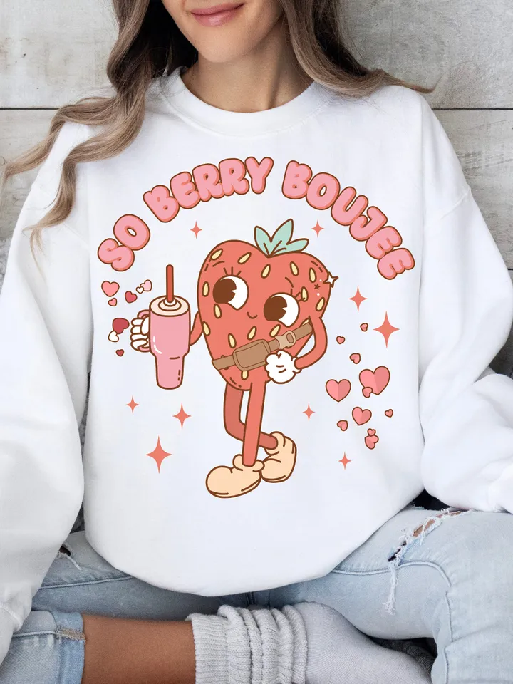 So Berry Boujee Strawberry Png Valentines Day Stnley Tumbler Belt Bag PNG Sublimation Design Download, Trendy Valentine's png, Preppy png