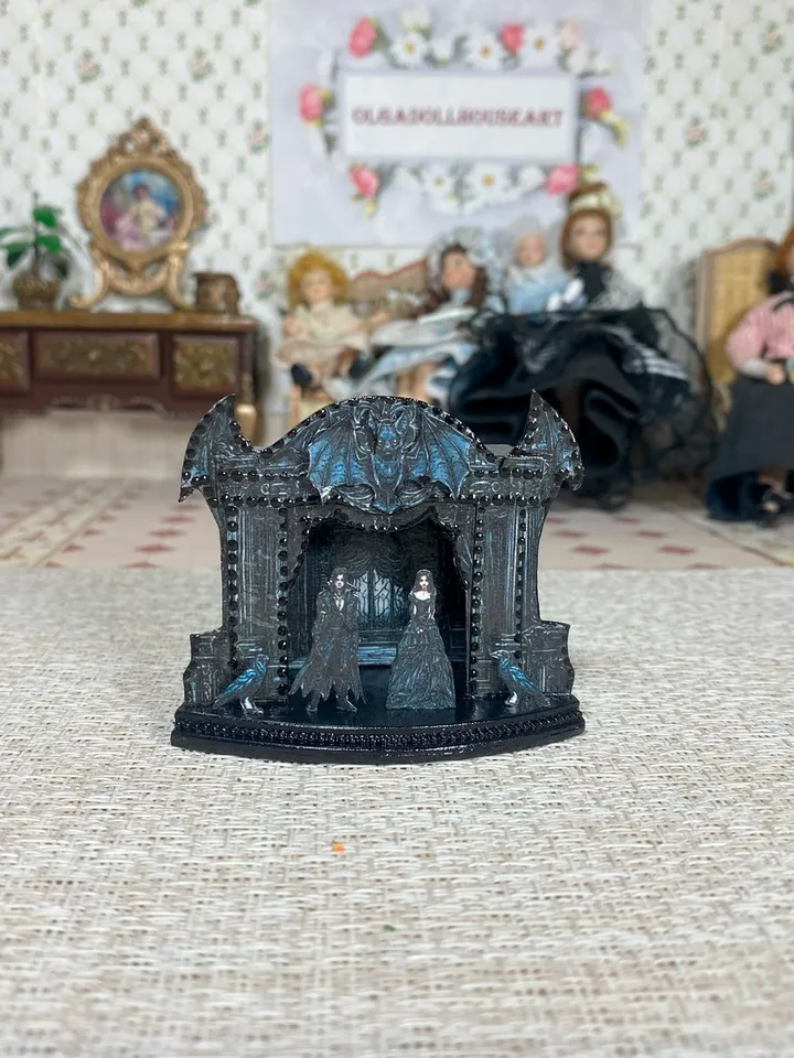 Gothic puppet theaters. Theaters for a stylized dollhouse. Gothic. 1:12. Handmade.