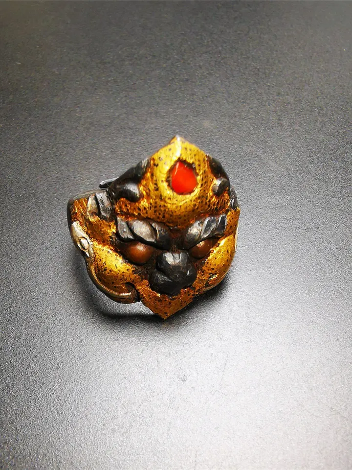 Gandhanra Unique Handcrafted Men's Ring, Tibetan Buddhist Garuda Ring,Made of Pure Gold Filled and Silver Filled,Protection Jewelry