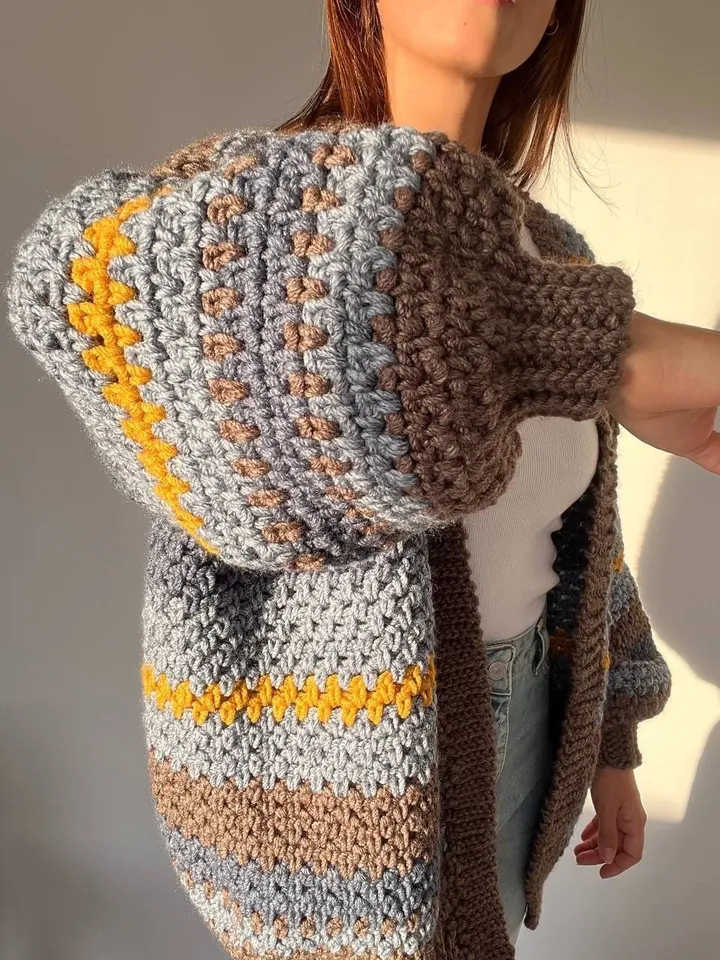 Cardigan crochet, easy cardigan, chunky cardigan, oversized crochet cardigan, crochet pattern