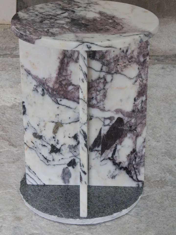 Aegean marble ( lilac) end table,side table handmade