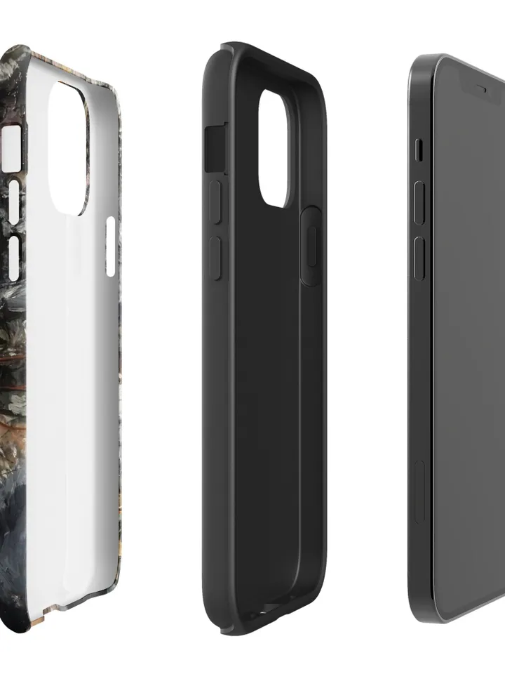 Funny cyberpunk cat Tough iPhone case,made from my own painting on glass,unique gift.