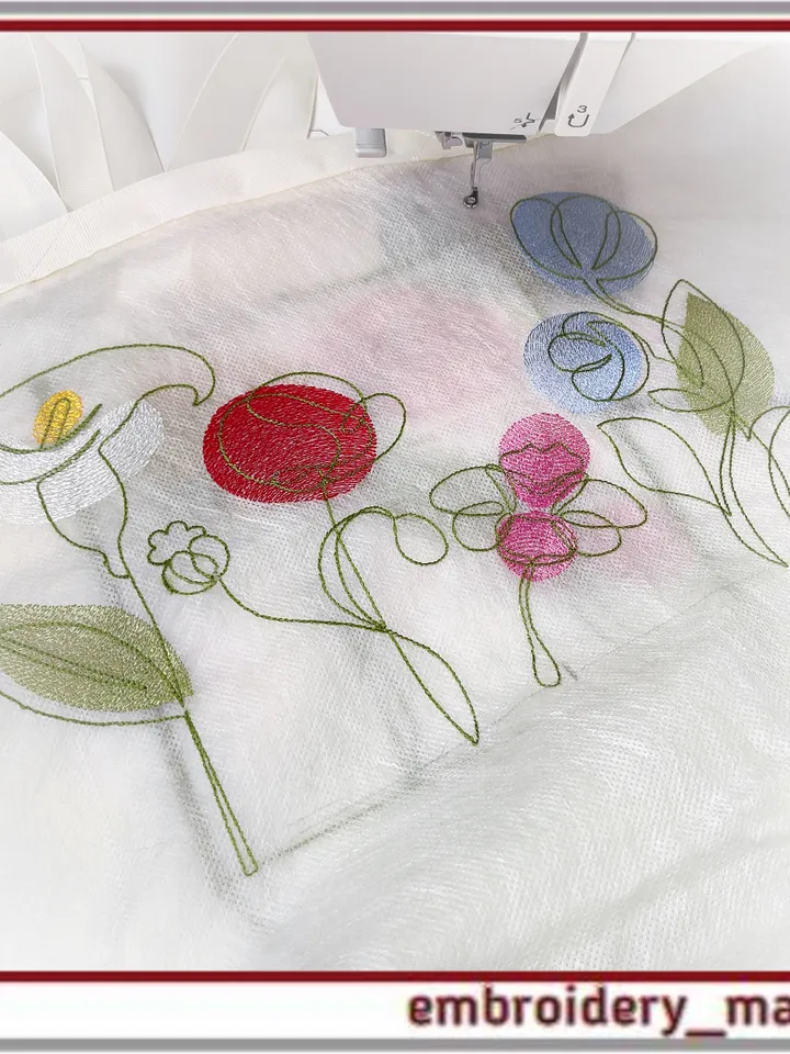 Set of 9 Machine Embroidery Floral Designs from Embroidery Manavi 05