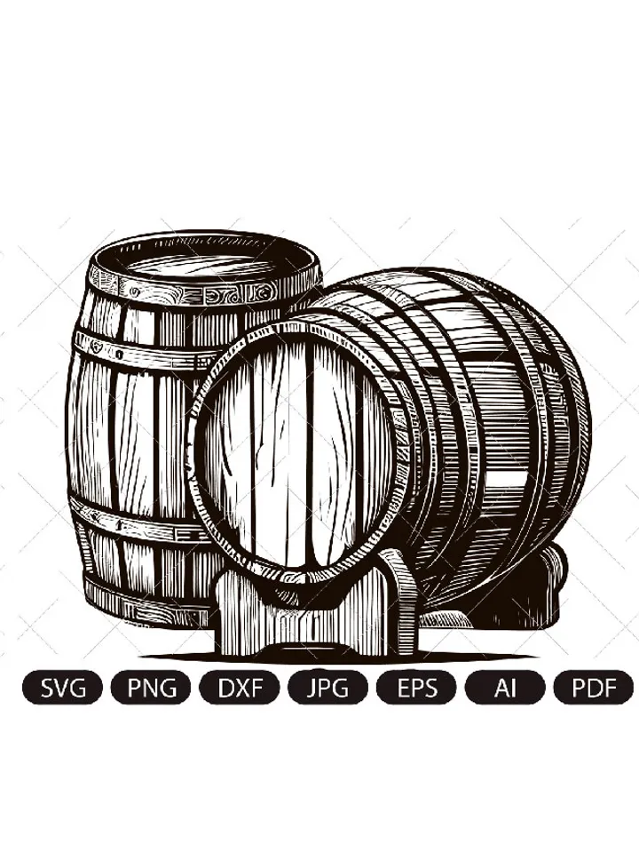 Barrels Svg, Wooden Barrel Svg, Barrel Svg, Barrel Dxf,Winemaking svg, Brewery, Bar decor, Barbell Png, Barbell Clipart, Barbell Files