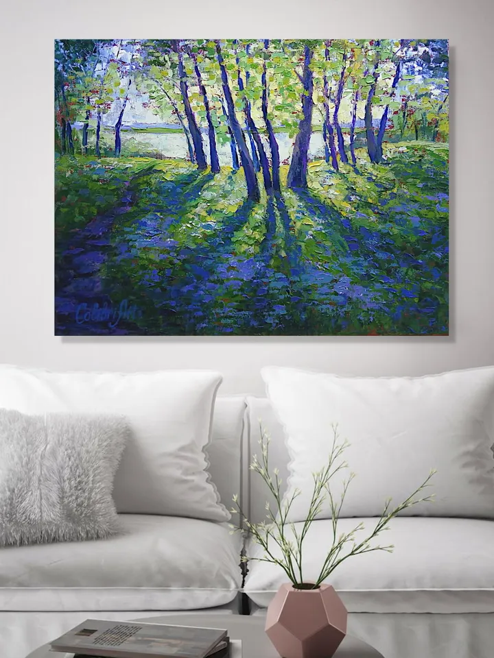 Birch Tree Painting Aspen Tree Original Art Spring Landscape Oil Painting On Canvas Art Forest 12"x16" By Colibri Art