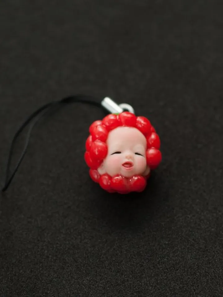 Two Raspberries Keychain Raspberry Baby - keychain charm $40.00 | Buy online with delivery