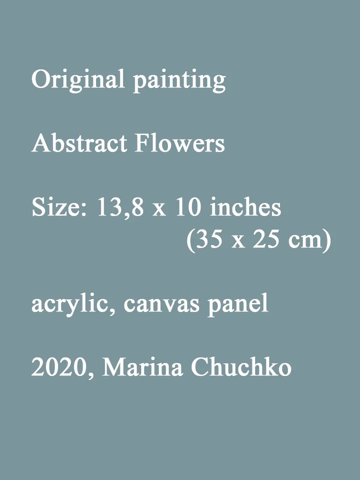 Roses PAINTING Daisies Art 13,8x10” ORIGINAL Abstract Purple Flowers Painting Impressionist Art Signed by artist Marina Chuchko