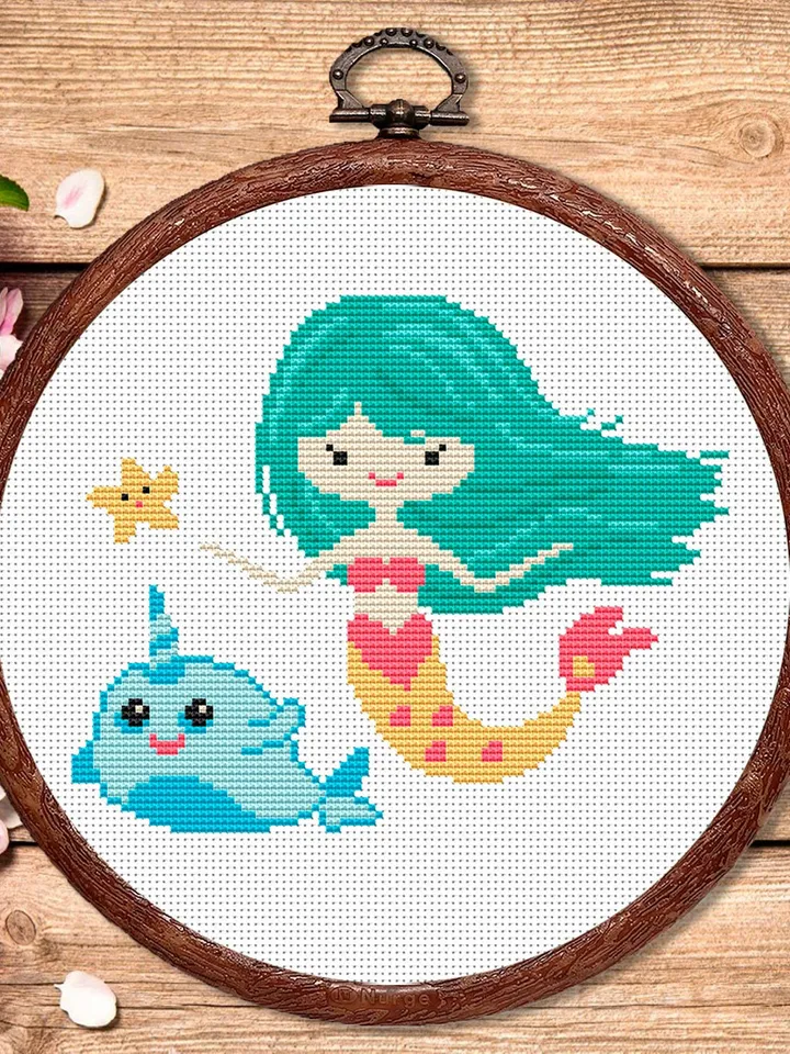 The Mermaid Cross Stitch Pattern, Sea Cross Stitch, Mermaid Pattern, Sea Cross Stitch Pattern, Litlle Mermaid Cross Stitch Patterns #bab006