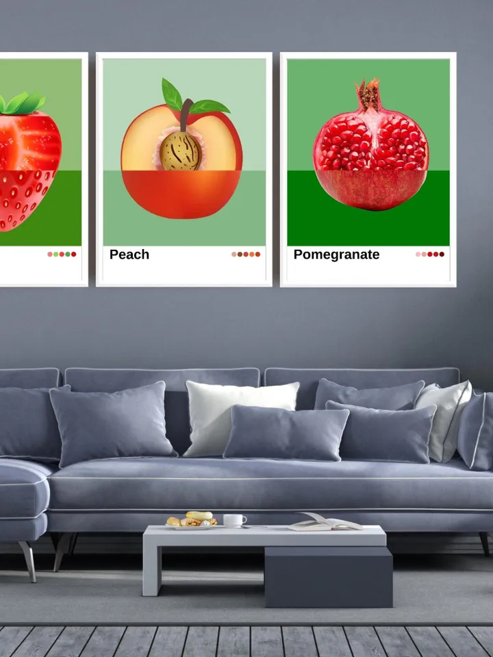 Kitchen wall art Set of 11 Fruits Prints Set Dining Room Wall Decor Minimalist Printable Art Modern Kitchen Decor Digital poster