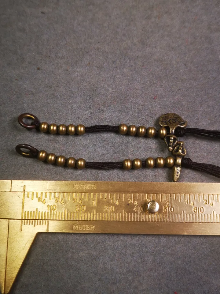 Gandhanra Handmade Tibetan Buddhist Mala Counters,Prayer Bead Counters,with Kartika and Kila Pendant,Made of Brass,Small Size 4mm