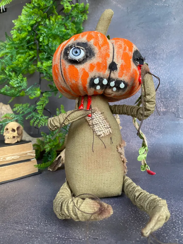 Primitive pumpkin for horror Halloween party