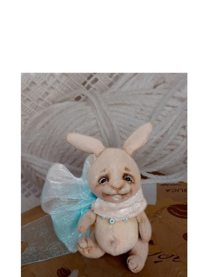 Velvet miniature toy, tiny bunny
