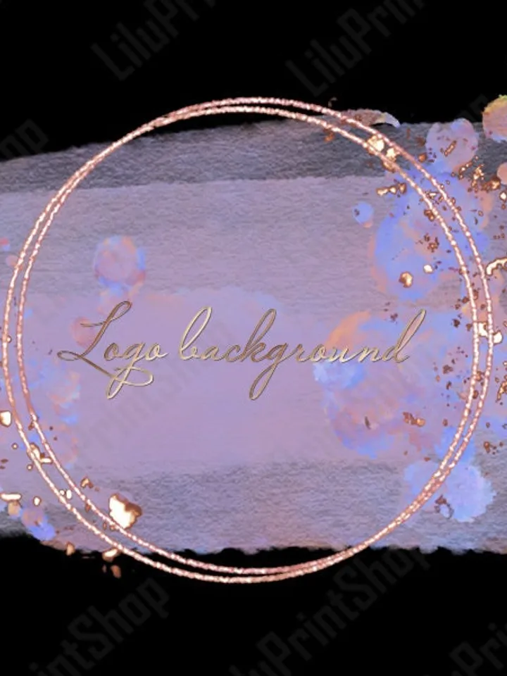 Purple & rose gold Logo Background Png Lavender Brush stroke Logo design Watercolor purple and Rose gold confetti logo overlay