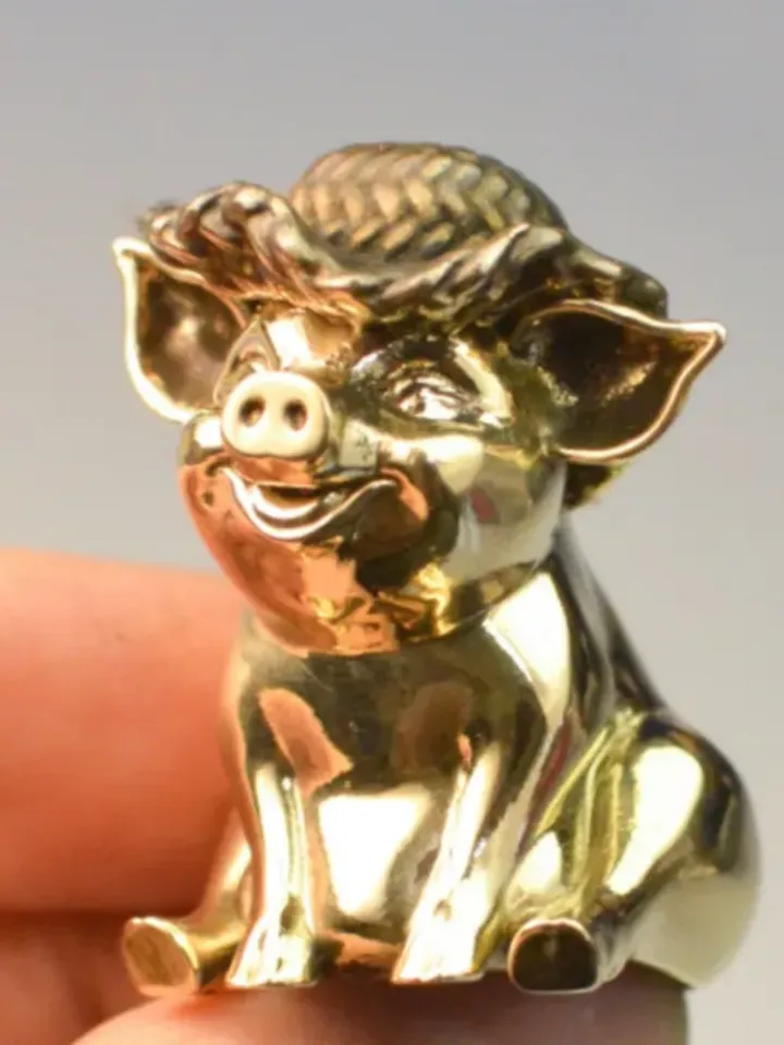 Charming pig in a hat