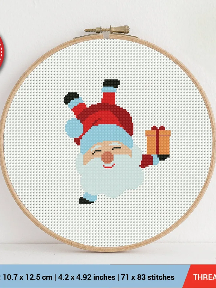 Bundle of 3 Santa Claus Cross stitch pattern | Embroidery Pattern | Instant Download | Embroidery Designs