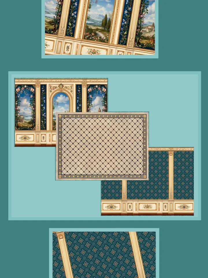 Wallpaper for a dollhouse. 1:12. Author's design. Digital printing.