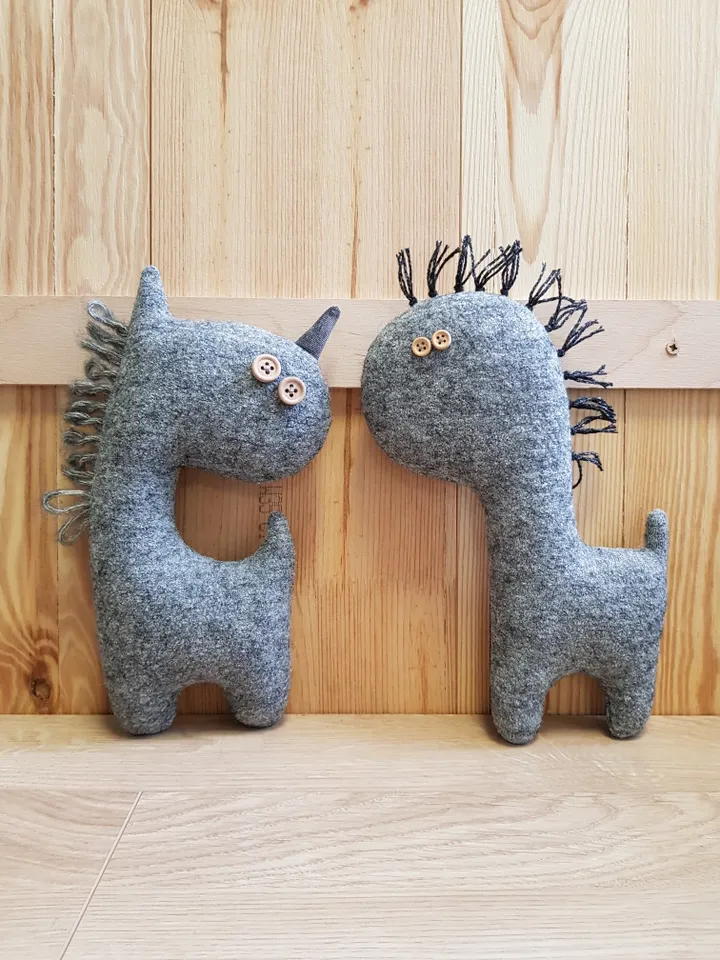 Stuffed Unicorn Sewing Pattern PDF, digital tutorial in english, rag doll diy