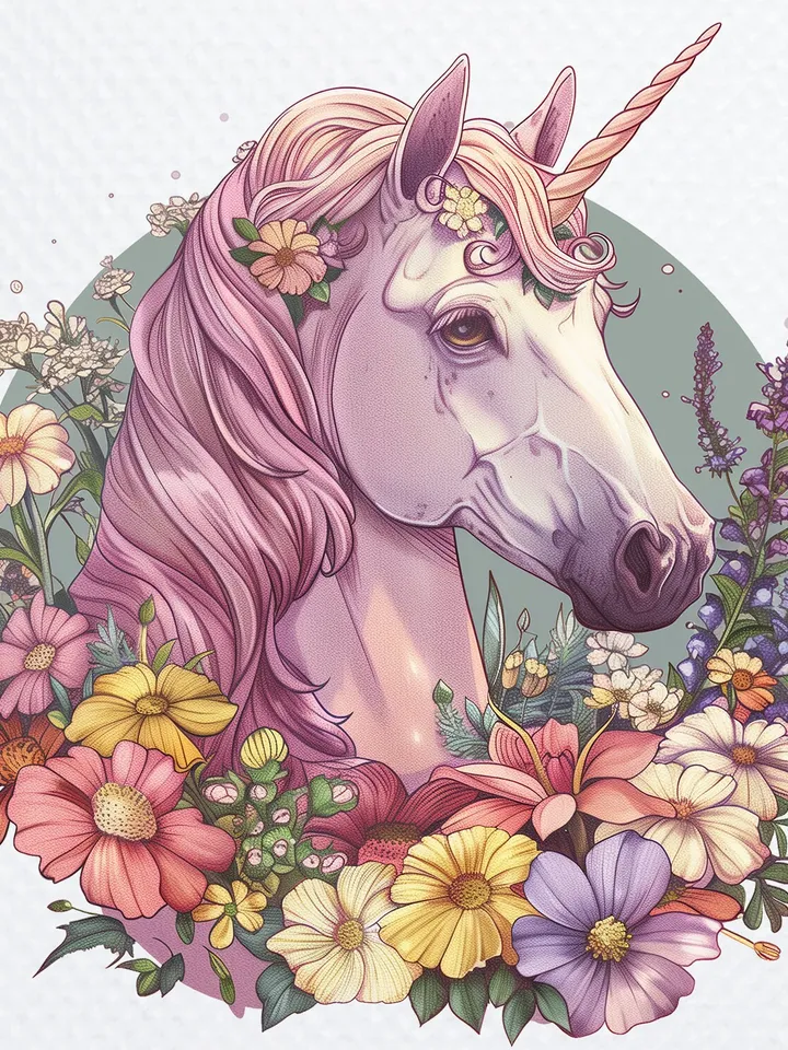 12 Unicorn in flowers Clipart, Unicorn Сlip Art, Cute Unicorn digital download, Flower Unicorn Png, sublimation Unicorn Png