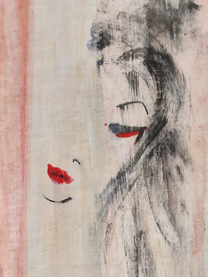 Naked woman painting Original art Wabisabi interior