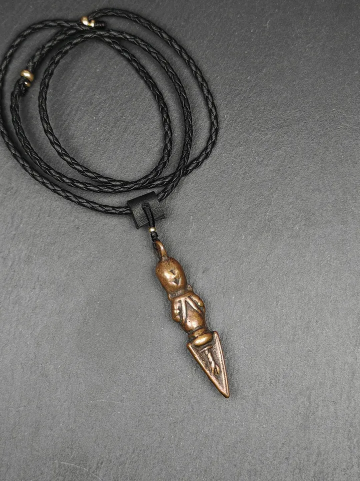 Gandhanra Antique Tibetan Amulet ,Vajrapani Phurba,Kila(Dorje Phurba) , Trantic Buddhism Ritual Implement Pendant,Made of Copper,2.36"