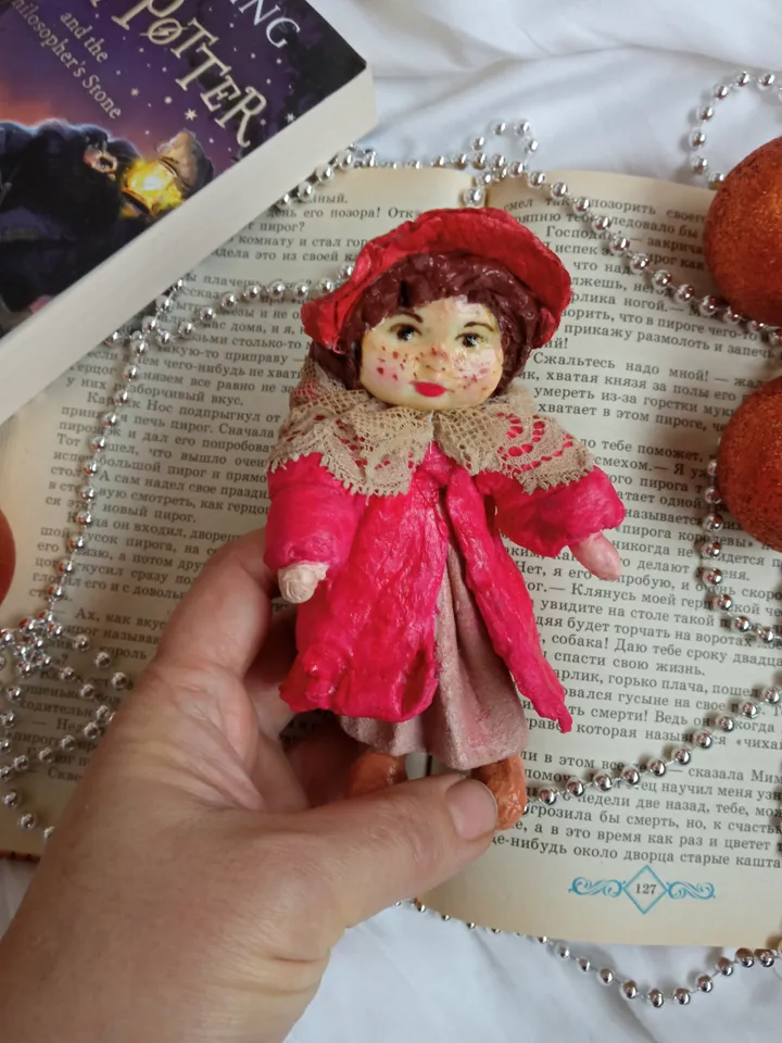 Handcrafted Little Red Riding Hood Doll - Perfect for Christmas & Home Décor Indoor. Art doll.
