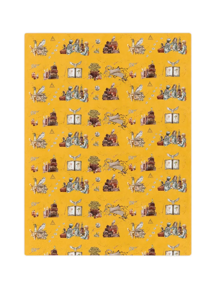 Wizarding World Baby Blanket; Magic School Baby Minky Blanket Owl Key Magic World Custom Wizard Blanket Gift for Baby Minky Blanket WBB12