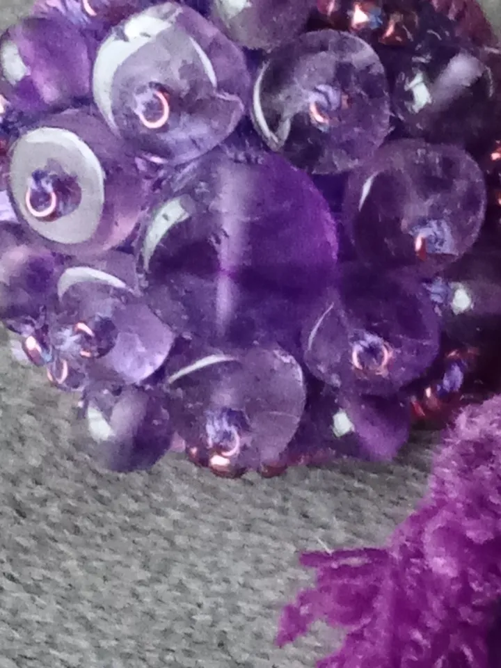 Amethyst embroidered ring