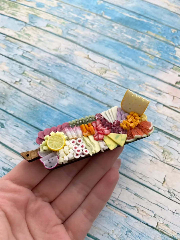 Magnet Miniature Charcuterie Board Cheese and Lemon