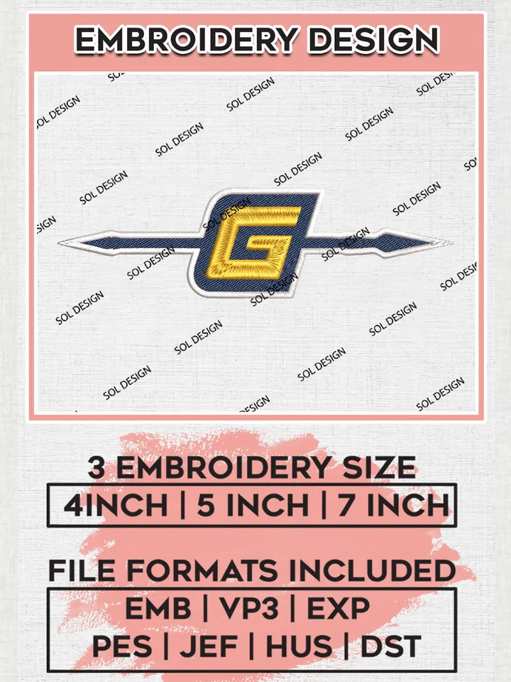 NCAA UNC Greensboro Spartans Team Logo Embroidery Design Files, NCAA UNC Greensboro Spartans Machine Embroidery, NCAA Teams, 3 sizes, NCAA Machine embroidery designs, Digital Download