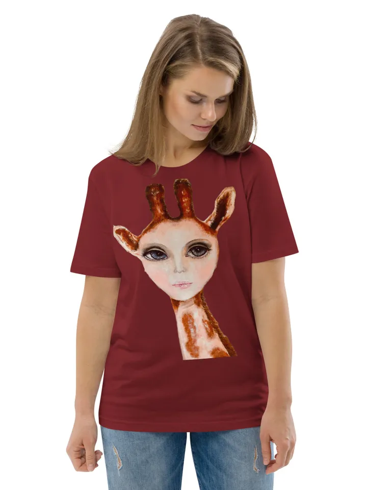 Woman girrafe fantasy Unisex organic cotton t-shirt