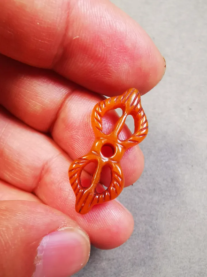 Gandhanra Tibetan Yak Bone Carved Vajra Amulet for Prayer Bead,Mala Pendant