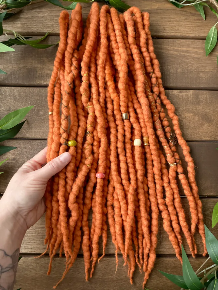 Ginger Wool De dreadlocks ready to ship