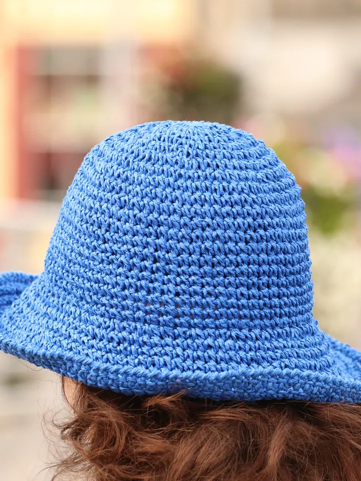 Bucket Hats Women Straw Panama Summer Sun Floppy Beach Boho Raffia Foldable Hat