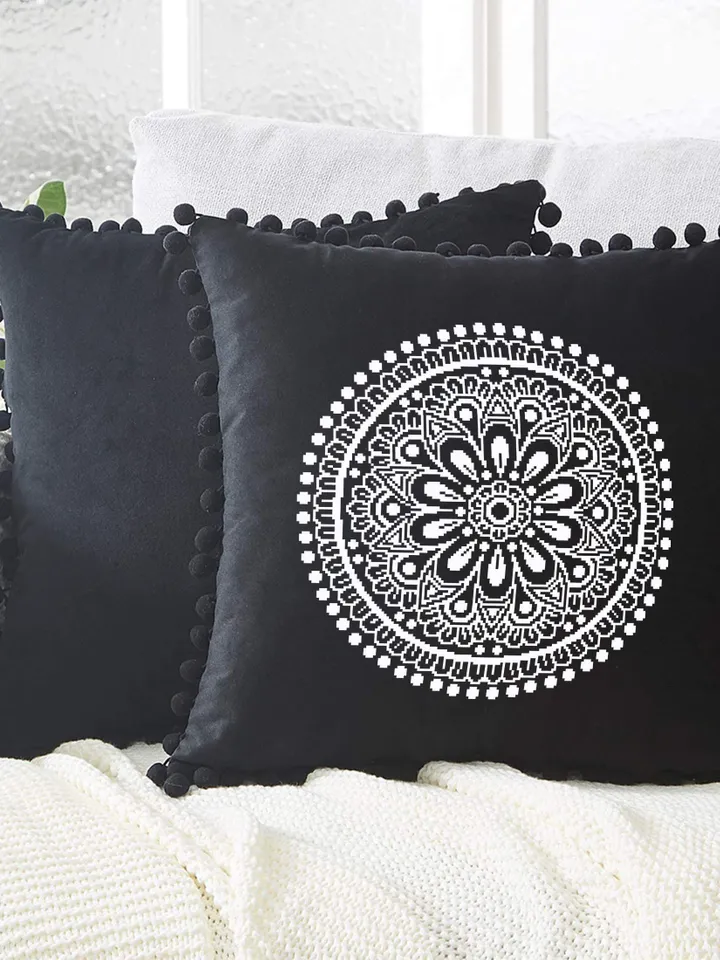 Flower mandala cross stitch pattern download PDF Simple mandala digital Easy monochrome cross stitch circle Modern cross stitch chart #M157