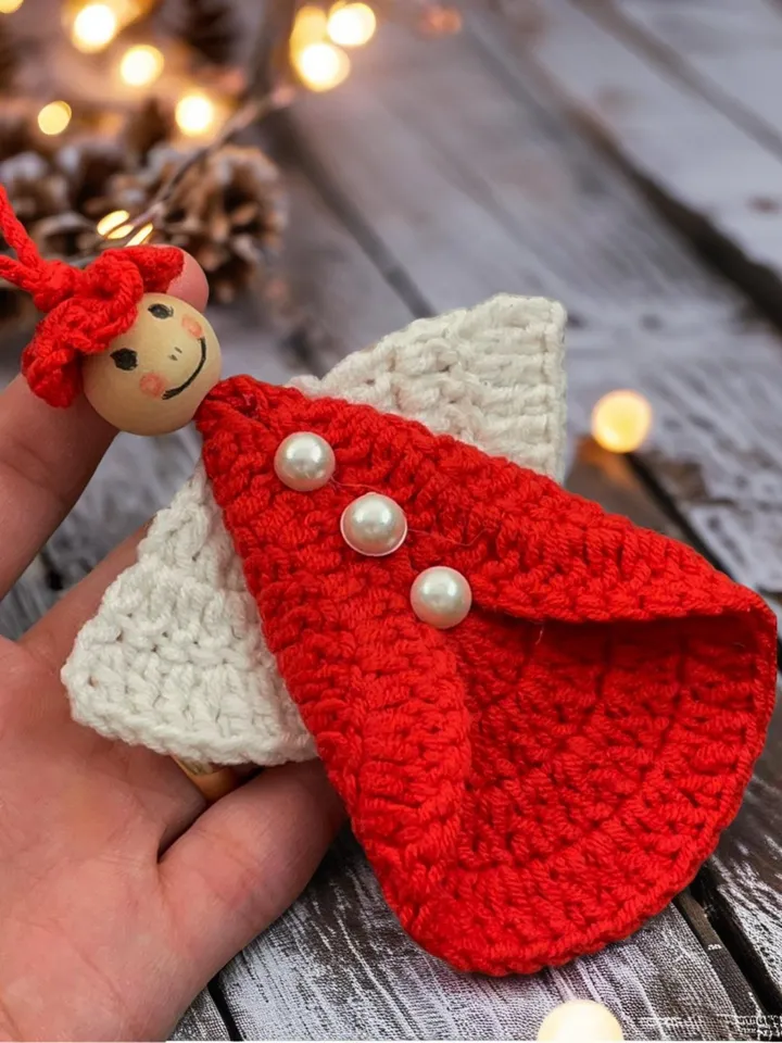 Crochet Angel Tree Topper Pattern | Guardian Angel Christmas Ornament | Handmade Xmas Angel Dรฉcor | DIY Christmas Table Decoration
