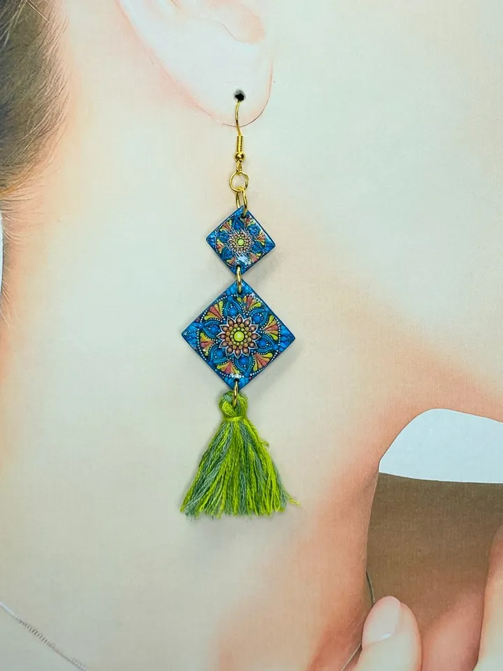 Handmade fringe earrings.