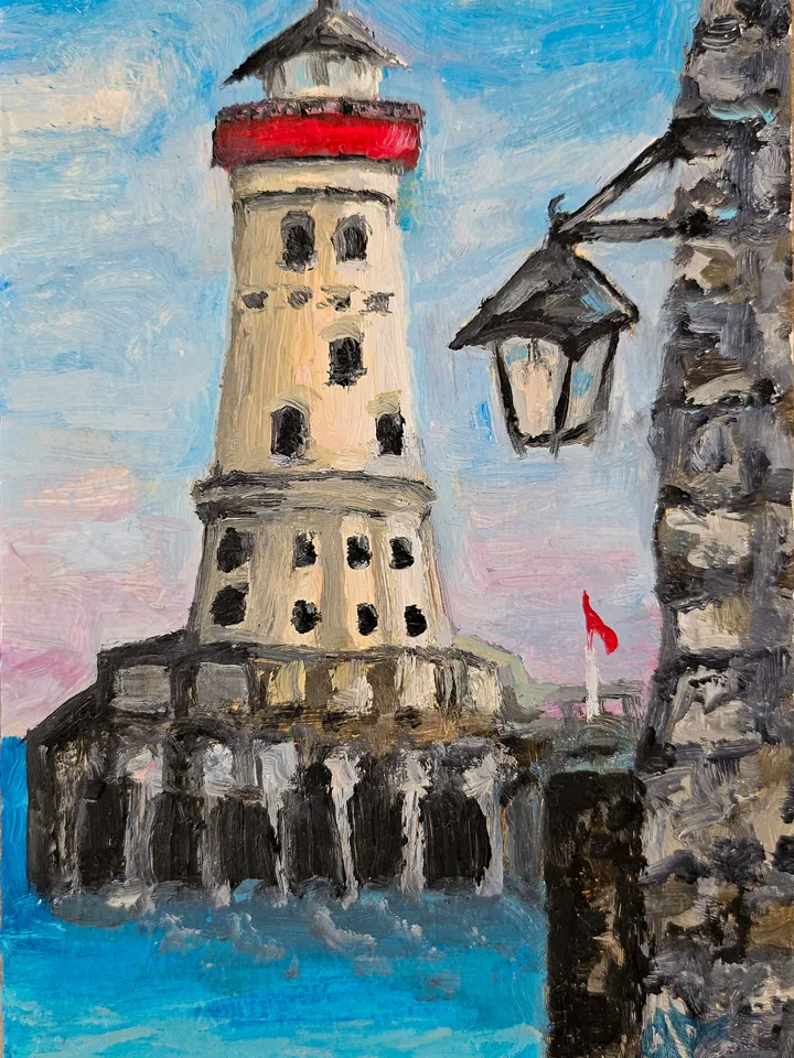 Lighthouse|Oil painting|10×15 cm