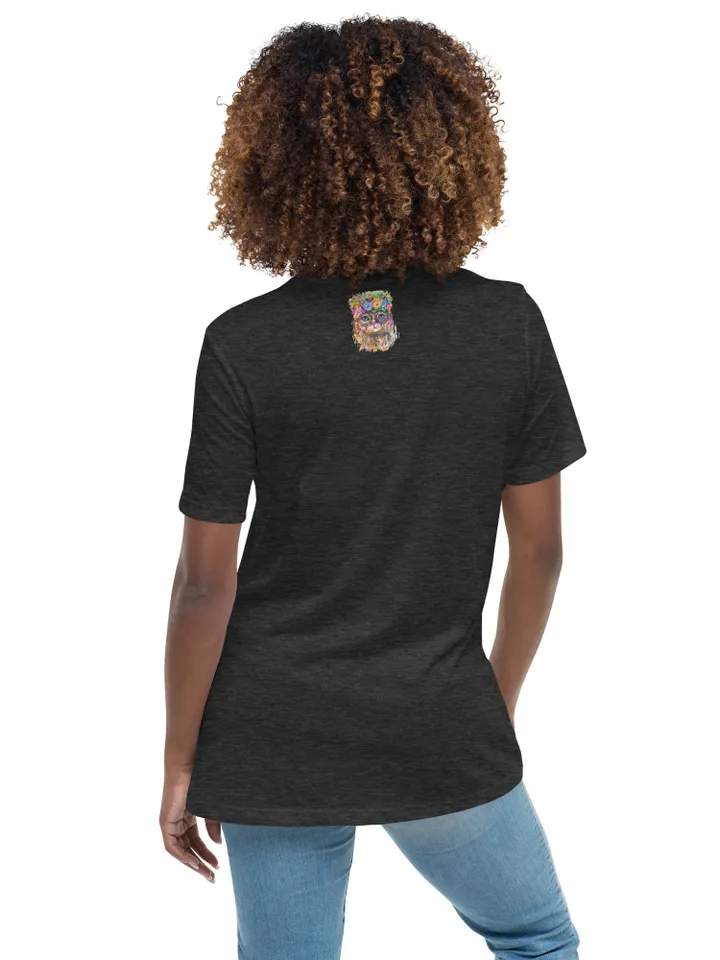 Cat in flowers Women's Relaxed T-Shirt made with my original watercolour mix media painting