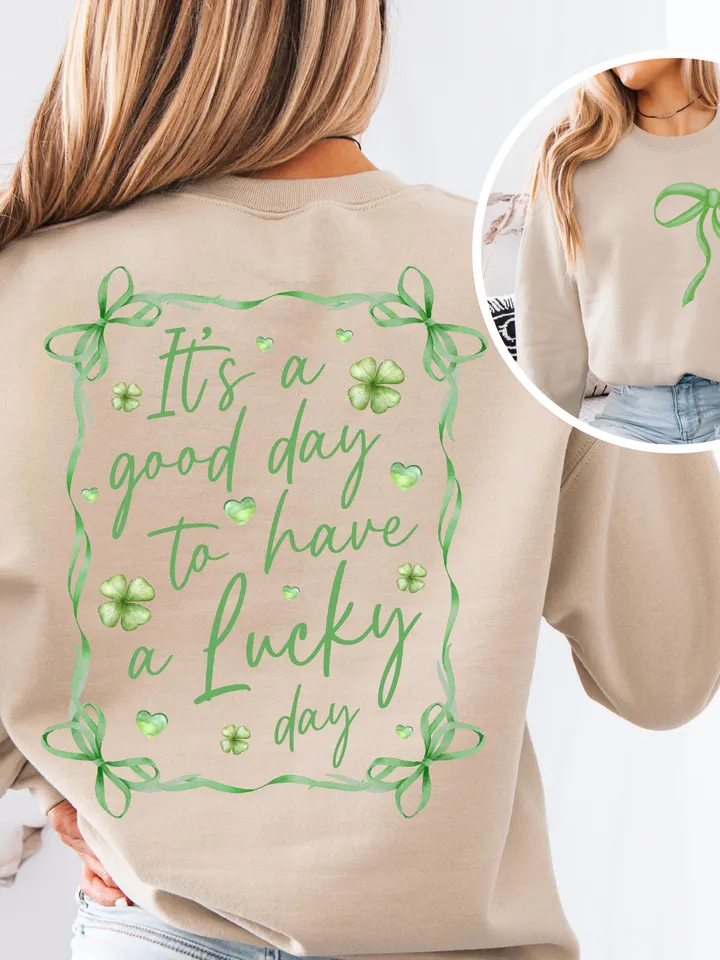 It's a Good Day to Have a Lucky Day PNG, St Patricks Day, St Patricks day png Coquette Png, Retro St.Patricks png, St Patricks Png,Lucky png