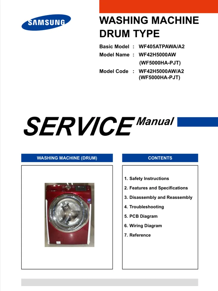 SAMSUNG WF42H5000AW/A2 Service Manual