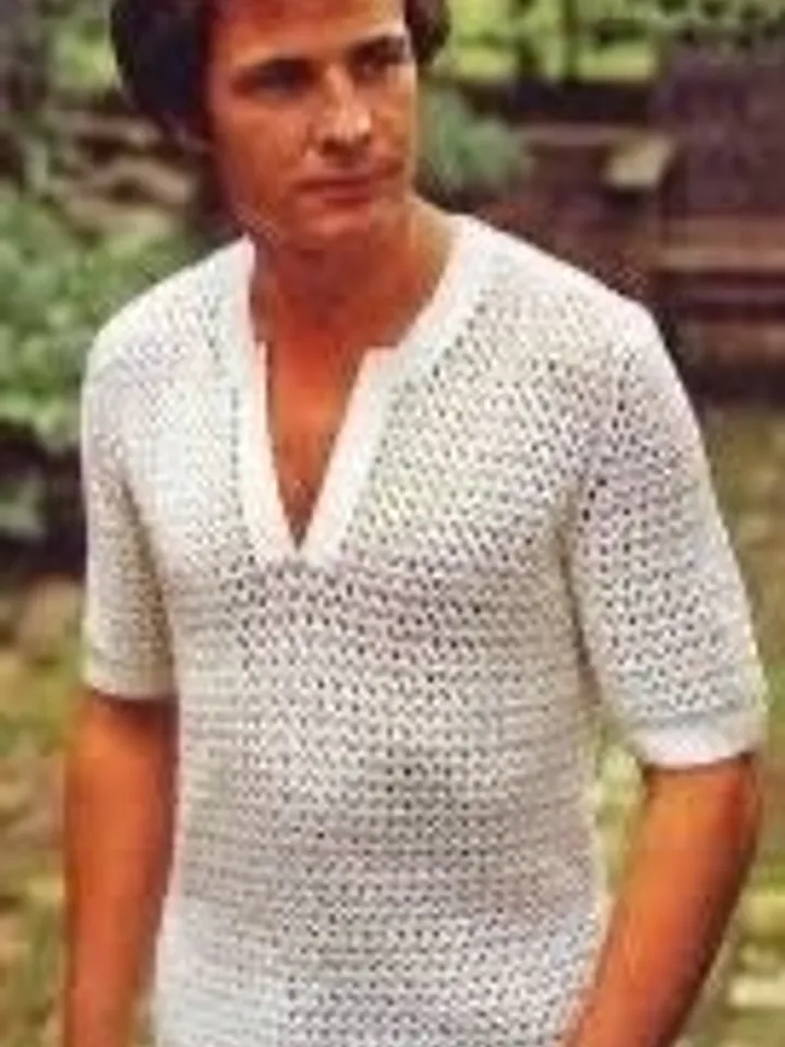 Crochet mens pattern, Mens crochet Shirt, mesh shirt. PDF