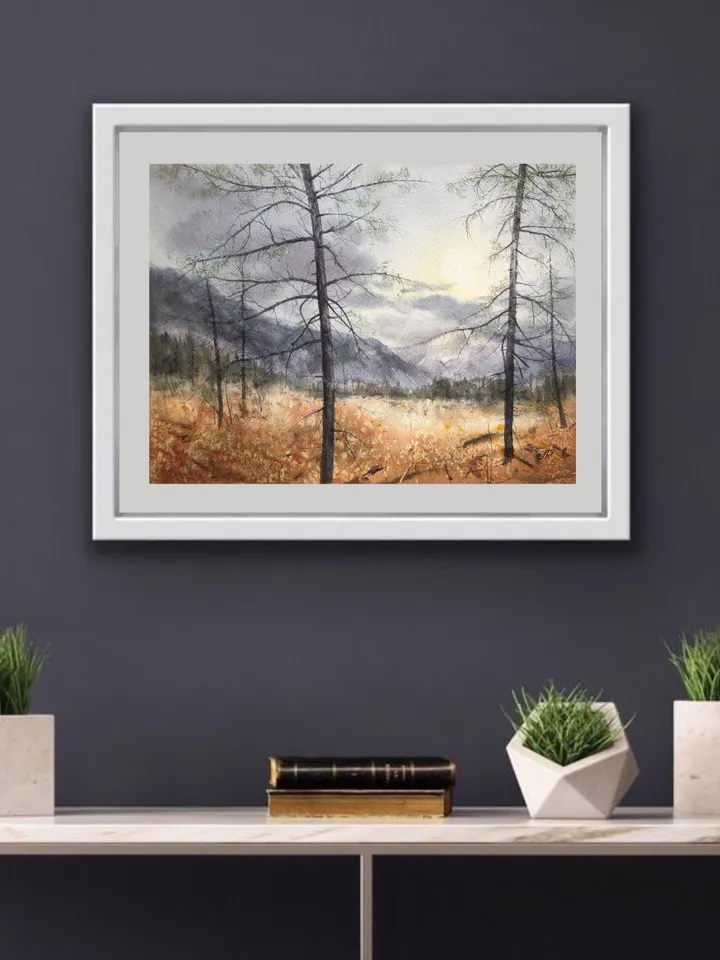 Forest Original Painting Trees Watercolor Wall Art Landscape