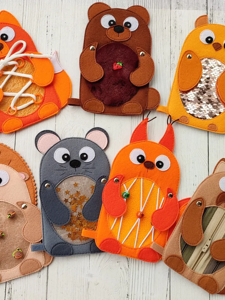 Animals pattern PDF Tutorial, Sensory toys pdf, Felt book pattern svg, Montessori book Quiet book ideas, Pdf felt sewing pattern for toddler
