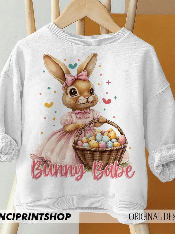 Bunny babe png, Babe png, Easter png, Kids png, Girls Easter png, Easter Sublimation designs downloads, Easter Bunny png, Cute Easter png
