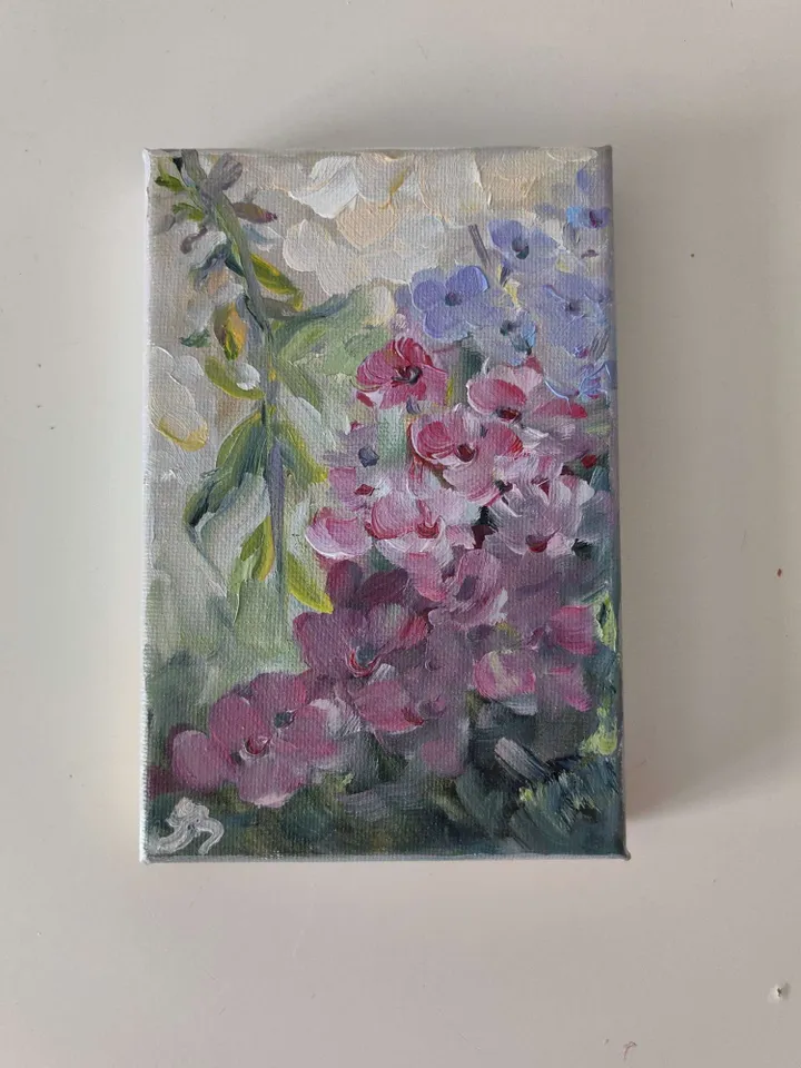 Phloxes Original Oil Painting Blossom Wall Art
